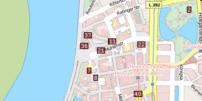 Stadtplan Mahn- und Gedenkstätte Düsseldorf Düsseldorf