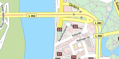 Stadtplan Rheinufertunnel  Düsseldorf