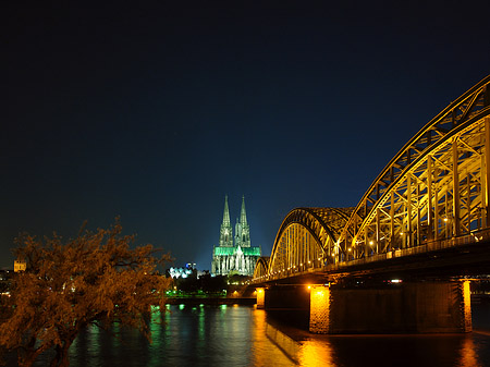 Fotos Kölner Dom hinter der Hohenzollernbrücke